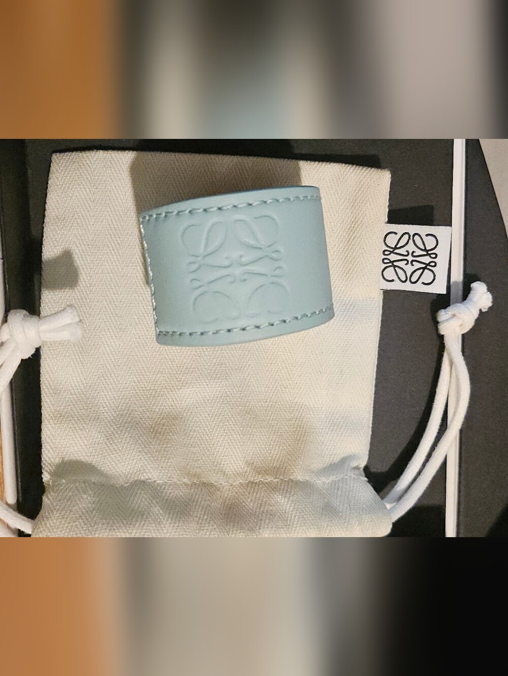 Loewe Leather Slap Bracelet Jonathan Anderson 2023 Celadon Color Light Mint Auth